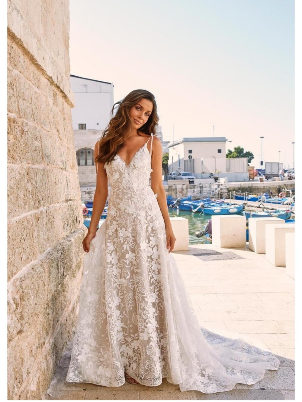 Romantic V-Neck Lace Wedding Gown - MDL11601 Maymi